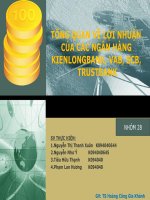 TỔNG QUAN VỀ LỢI NHUẬN   CỦA CÁC NGÂN HÀNG   KIENLONGBANK, VAB, SCB,   TRUSTBANK