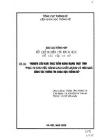 Nghiên cứu khai thác tiềm năng mạng máy tính phục vụ cho việc nâng cao chất lượng và hiệu quả thông tin khoa học thống kê docx