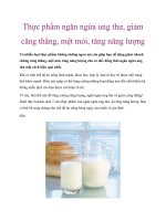 Thực phẩm ngăn ngừa ung thư, giảm căng thẳng, mệt mỏi, tăng năng lượng pdf