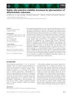 Báo cáo khoa học: Highly site-selective stability increases by glycosylation of dihydrofolate reductase ppt
