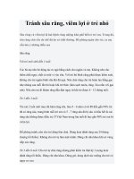 Tránh sâu răng, viêm lợi ở trẻ nhỏ ppt