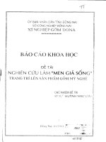 Báo cáo khoa học đề tài: Nghiên cứu làm 