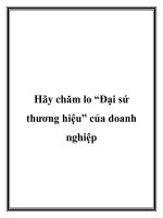 Hãy chăm lo “Đại sứ thương hiệu” của doanh nghiệp potx