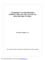 GENDERED VULNERABILITIES: WOMEN’S HEALTH AND ACCESS TO HEALTHCARE IN INDIA pptx