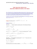 MỘT PHƯƠNG PHÁP GIẢI PHƯƠNG TRÌNH CÓ CHỨA CĂN THỨC pdf