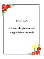 kế tóan chi phí sản xuất và giá thành sản xuất