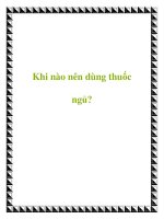 Khi nào nên dùng thuốc ngủ? ppt