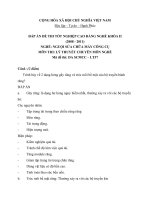 đáp án đề thi lí thuyết tốt nghiệp khóa 2 - nguội sửa chữa máy công cụ - mã đề thi scmcc - lt (37)