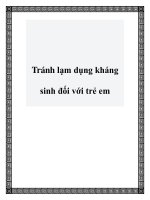 Tránh lạm dụng kháng sinh đối với trẻ em docx