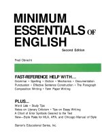 MINIMUM ESSENTIALS ENGLISH Second Edition