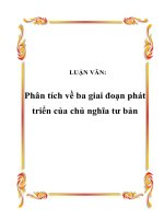 LUẬN VĂN: Phân tích về ba giai đoạn phát triển của chủ nghĩa tư bản ppt
