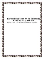 BÀI THU HOẠCH DIỄN ÁN HỒ SƠ HÌNH SỰ MÃ SỐ HỒ SƠ LS.HS07/DA pptx