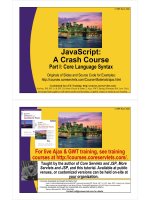 JavaScript: A Crash Course – Core Language Syntax pdf