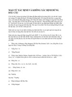 MẠO TỪ XÁC ĐỊNH VÀ KHÔNG XÁC ĐỊNH ĐỨNG ĐẦU CÂU pot