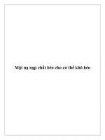 Mặt nạ nạp chất béo cho cơ thể khô héo pptx