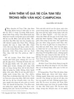 Báo cáo khoa học: Bàn thêm về giá trị của tum tiêu trong nền văn học Campuchia pptx