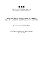 POLICY REGIME CHANGE AND CORPORATE CREDIT IN BULGARIA: ASYMMETRIC SUPPLY AND DEMAND RESPONSES pdf