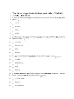 Đề thi và đáp án tiếng anh trình độ TOEFL - Tìm từ sai trong số các từ được gạch chân - Đề 26 pptx