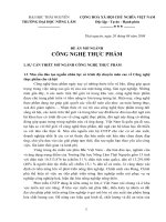 ĐỀ ÁN MỞ NGÀNH CÔNG NGHỆ THỰC PHẨM doc