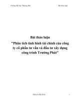 Phân tích tình hình tài chính của công ty cổ phần tư vấn và đầu tư xây dựng công trình trường phát