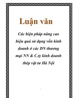 Luận văn: Các biện pháp nâng cao hiệu quả sử dụng vốn kinh doanh ở các DN thương mại NN & C.ty kinh doanh thép vật tư Hà Nội docx