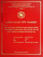 hạn chế cạnh tranh và cạnh tranh không lành mạnh trong pháp luật sở hữu trí tuệ thực trạng và những vấn đề đặt ra