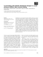 Báo cáo khoa học: Local binding with globally distributed changes in a small protease inhibitor upon enzyme binding ppt