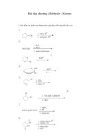 Bài tập chương Aldehyde - Ketone doc