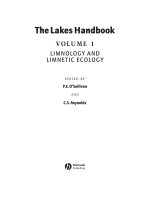 The Lakes Handbook VOLUME 1 LIMNOLOGY AND LIMNETIC ECOLOGY ppt