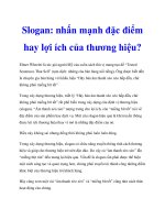 Slogan: nhấn mạnh đặc điểm hay lợi ích của thương hiệu docx