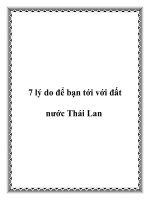 7 lý do để bạn tới với đất nước Thái Lan pdf