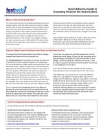 Quick Reference Guide to Evaluating Financial Aid Award Letters ppt