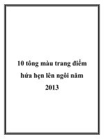 10 tông màu trang điểm hứa hẹn lên ngôi năm 2013 ppt