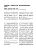 Báo cáo khoa học: Stoichiometric network theory for nonequilibrium biochemical systems ppt