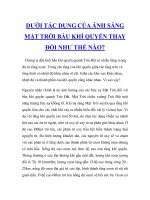 DƯỚI TÁC DỤNG CỦA ÁNH SÁNG MẶT TRỜI BẦU KHÍ QUYỂN THAY ĐỔI NHƯ THẾ NÀO? potx