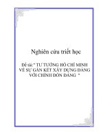 tư tưởng hồ chí minh về sự gắn kết xây dựng đảng với chỉnh đốn đảng