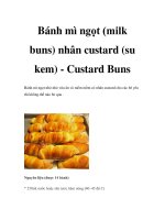 Bánh mì ngọt (milk buns) nhân custard (su kem) - Custard Buns ppt