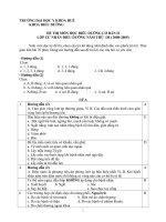 ĐỀ THI MÔN HỌC ĐIỀU DƯỠNG CƠ BẢN II LỚP CỬ NHÂN ĐIỀU DƯỠNG NĂM THỨ III-Đề 2 pdf