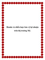 Honda và chiến lược bảo vệ lợi nhuận trên thị trường Mỹ. doc