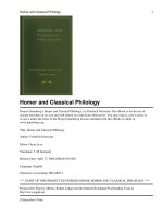 Homer and Classical Philology pot