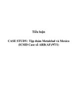 Tiểu luận: CASE STUDY: Tập đoàn Metalclad và Mexico (ICSID Case số ARB(AF)/97/1) pdf