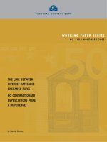 WORKING PAPER SERIES NO. 548 / NOVEMBER 2005: THE LINK BETWEEN INTEREST RATES AND EXCHANGE RATES DO CONTRACTIONARY DEPRECIATIONS MAKE A DIFFERENCE? doc