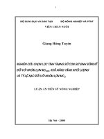 Nghiên cứu chọn lọc tính trạng số con sơ sinh sốngổ đối với nhóm lợn MC3000, khả năng tăng khối lượng và tỷ lệ nạc đối với nhóm lợn MC15