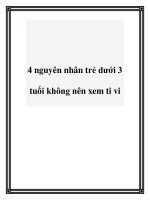 4 nguyên nhân trẻ dưới 3 tuổi không nên xem ti vi pptx