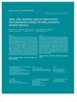 ORAL AND GENERAL HEALTH INDICATOR S FOR LEBANESE ELDERLY IN ORAL SURVEYS: REVIEW ARTICLE docx
