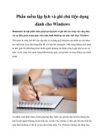 Phần mềm lập lịch và ghi chú tiện dụng dành cho Windows pdf