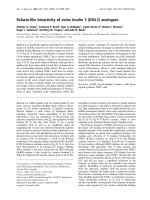 Báo cáo Y học: Relaxin-like bioactivity of ovine Insulin 3 (INSL3) analogues doc