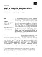 Báo cáo khoa học: The modulation of metal bio-availability as a therapeutic strategy for the treatment of Alzheimer’s disease pptx