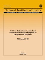 Guide for the Selection of Chemical and Biological Decontamination Equipment for Emergency First Responders ppt