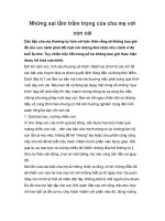 Những sai lầm trầm trọng của cha mẹ với con cái ppt